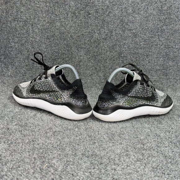 Nike Free Run Flyknit 2018 Running Shoes Women's Size 8 Black White Athletic - Picture 7 of 12
